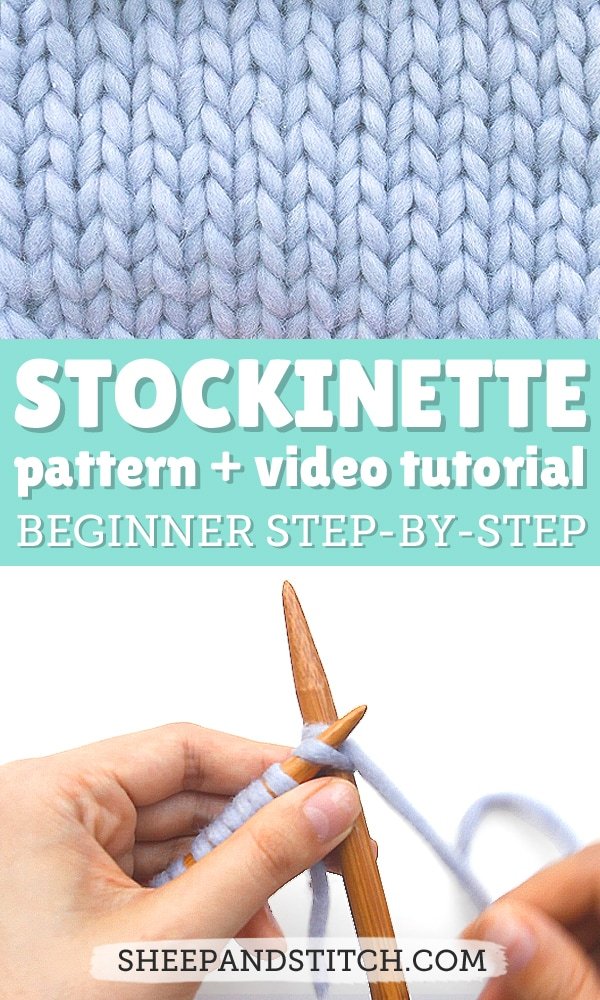 knitting needles with stockinette stitch