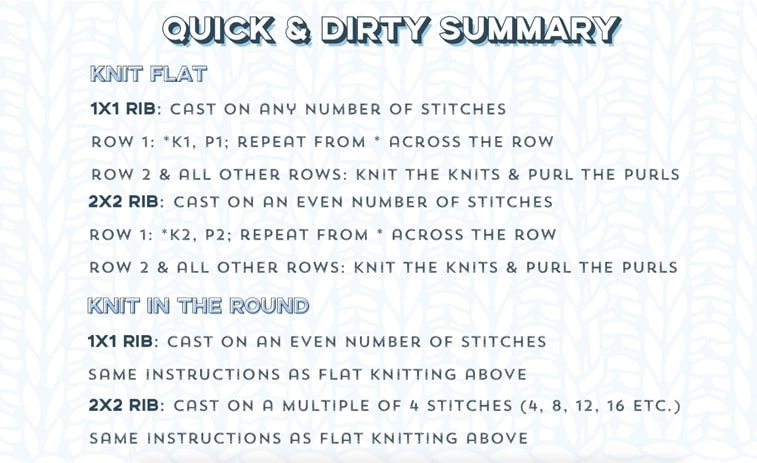 tips for rib knitting