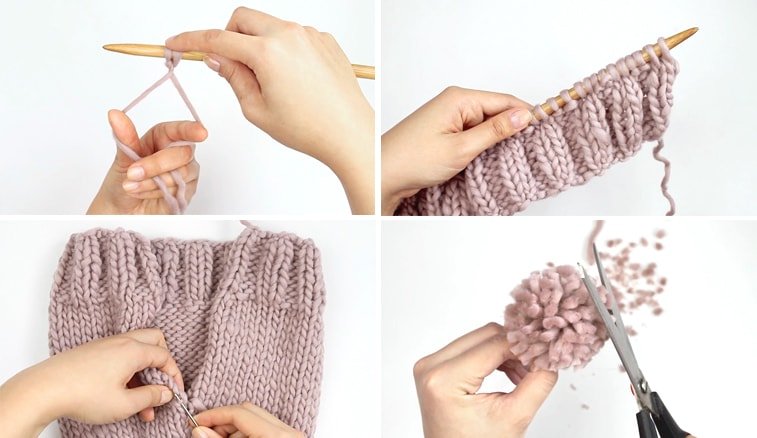 chunky hat knitting tutorial video