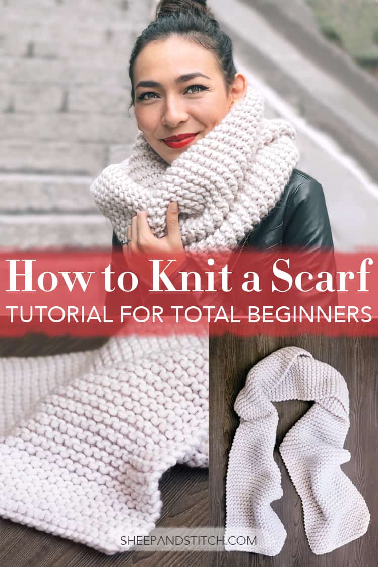 how to knit a scarf for beginners tutorial