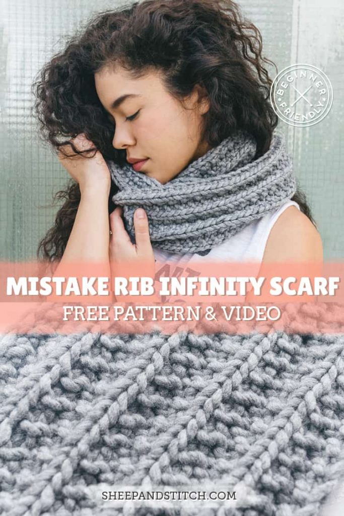 How to Knit an Infinity Scarf Pattern for Beginners - Sheep and Stitch