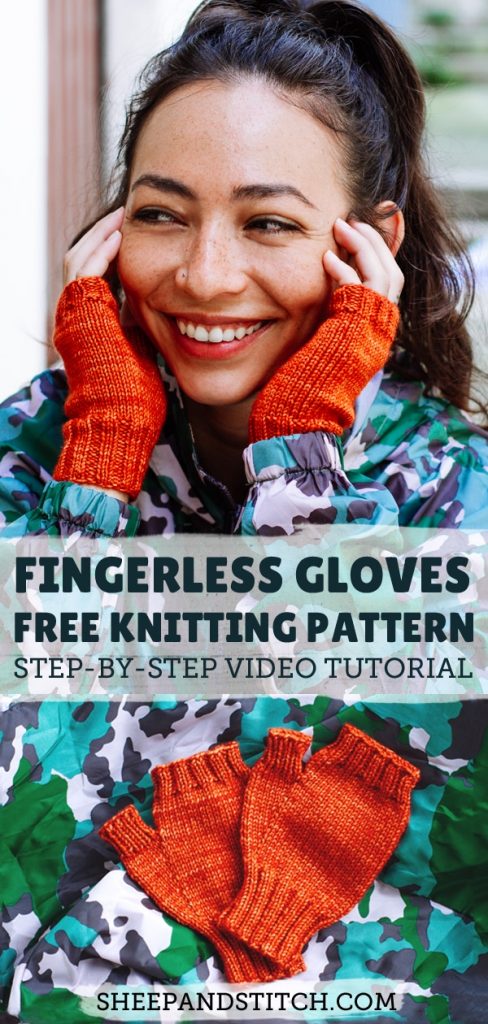 Fingerless Gloves Knitting Pattern (Step-by-Step Tutorial) - Sheep and ...