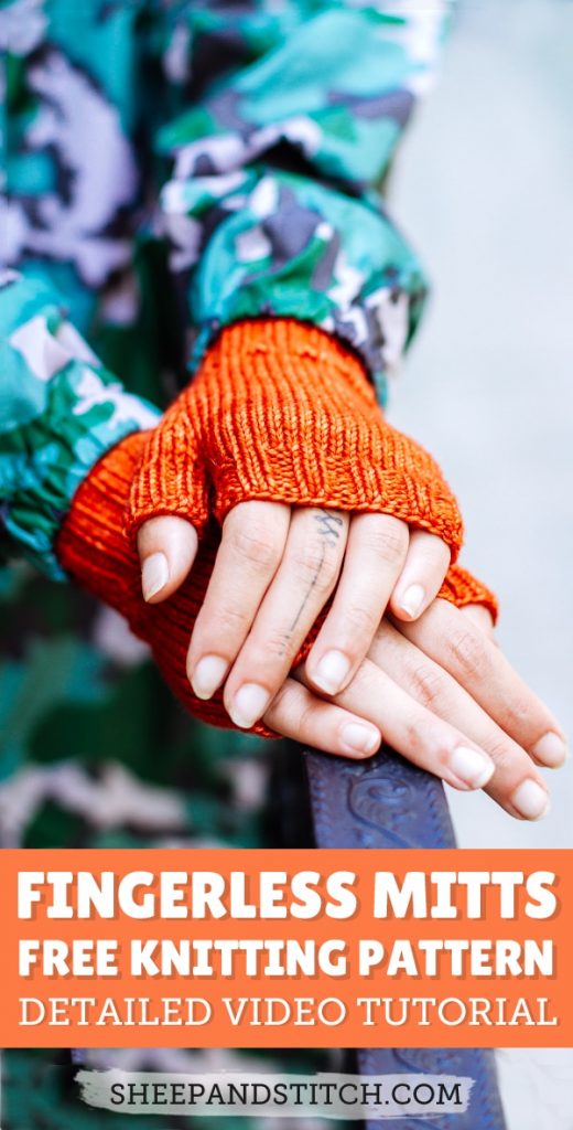 Fingerless Gloves Knitting Pattern (Step-by-Step Tutorial) - Sheep and ...