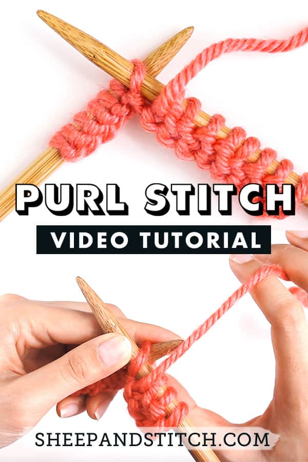 Learn how to purl in this easy beginner knitting tutorial | sheepandstitch.com