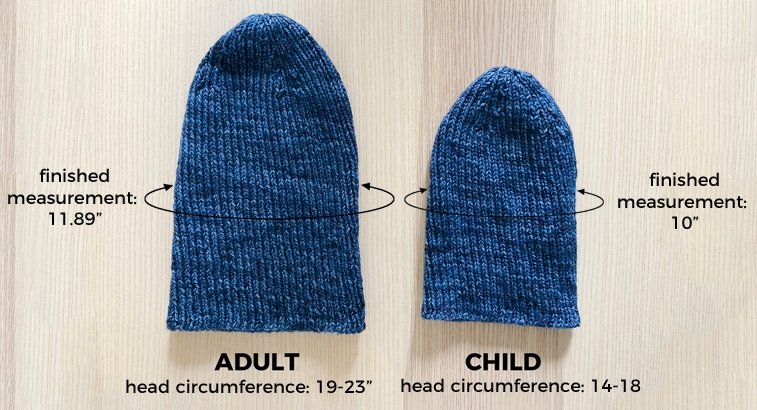 rib hat knitting pattern size measurements