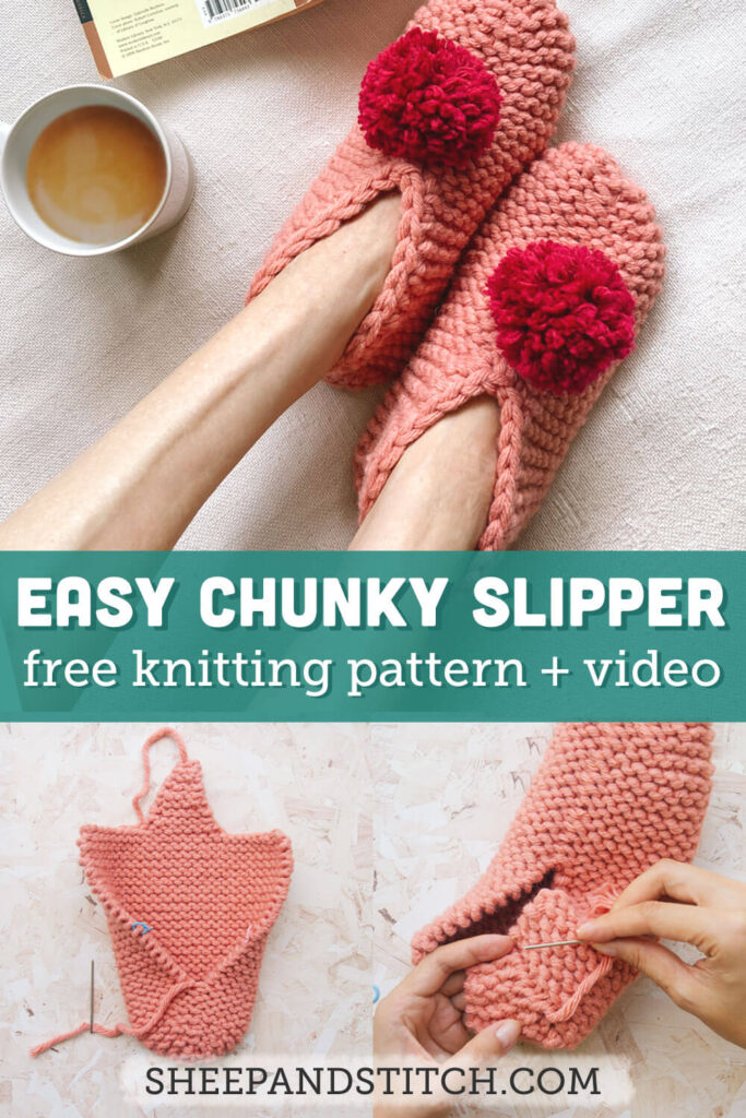 slipper knitting pattern pinterest